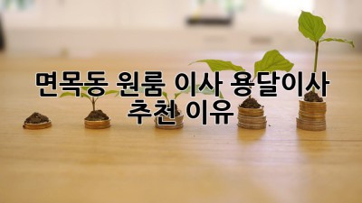 면목동 원룸 이사? 용달이사 추천 이유!